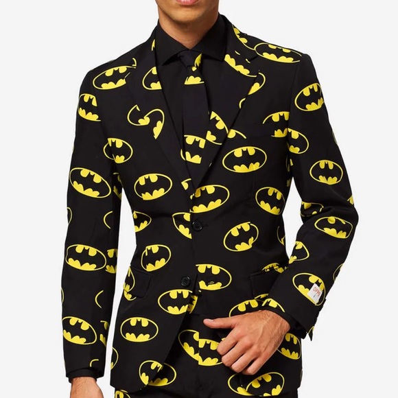 OpposuitVintage Festival Black and Yellow Graphic Batman Blazer